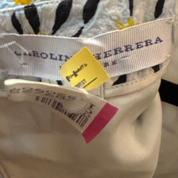 Carolina Herrera Yellow //White DAISY Floral Midi Dress sz 6 - Picture 3 of 14